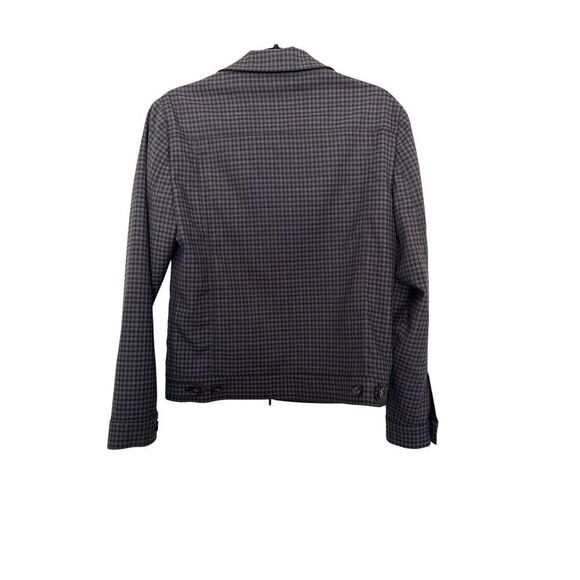 Slim Fit Murano Plaid Jacket Black And Blue Small Fashion Classy Zip Up - Picture 3 of 7